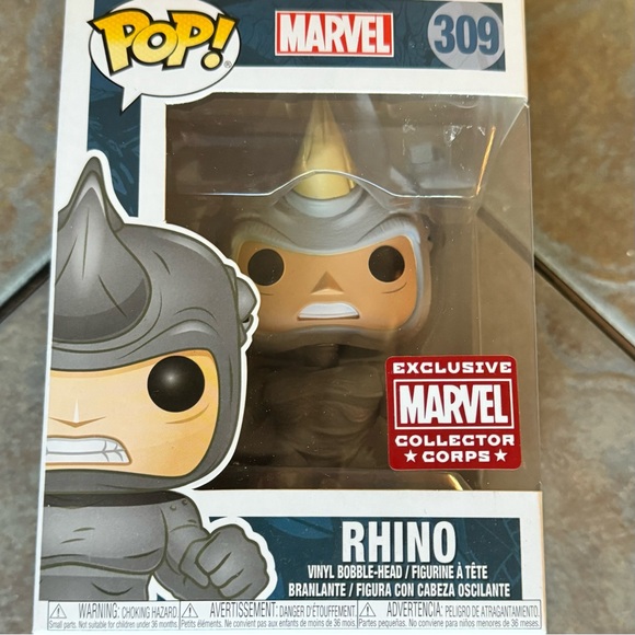 POP Other - FUNKO POP! MARVEL SPIDERMAN RHINO #309 COLLECTOR CORPS‎ EXCLUSIVE VAULTED…